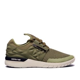 Supra Mens FLOW RUN EVO 2 Low Top Shoes Olive/bone | US-58960